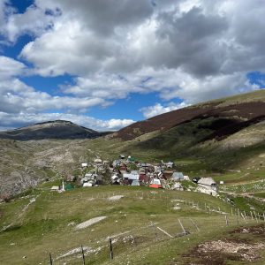 Village Lukomir Bosnia, traditional stone houses with breathtaking mountain views